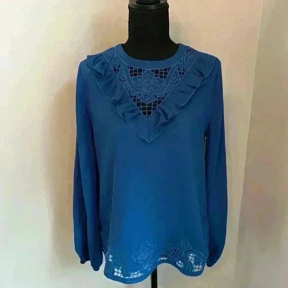 Halogen Long Sleeve Blouse in Blue Women’s  XS - Picture 2 of 6